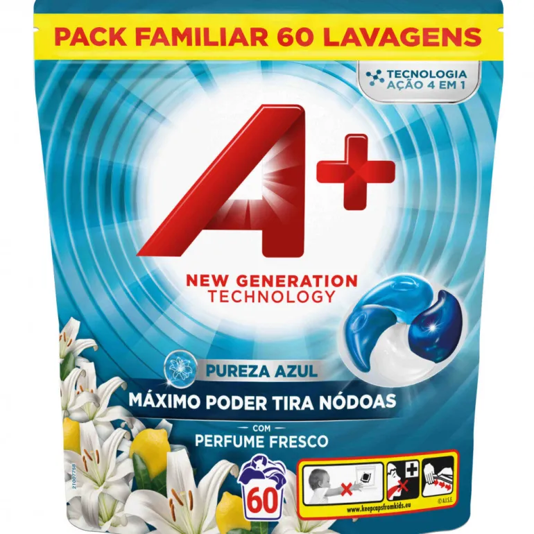 Detergente Máquina Roupa Cápsulas Pureza Azul