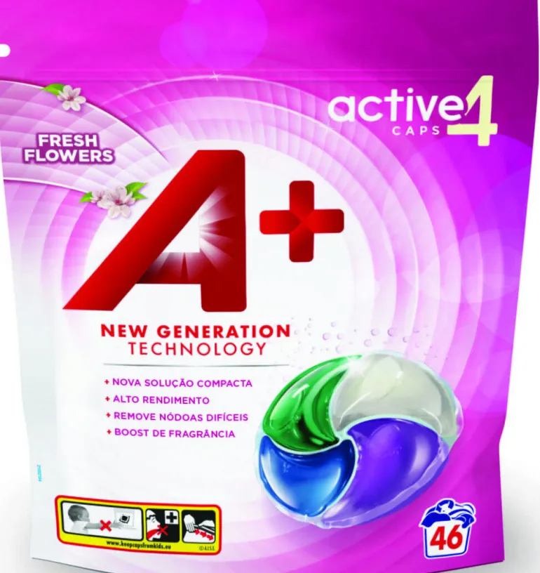 Detergente Máquina Roupa Cápsulas Active 4 Fresh Flowers