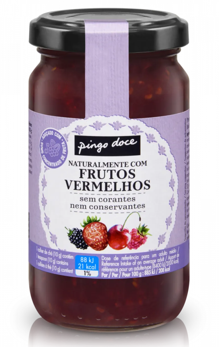 Doce de Frutos Vermelhos sem Adição de Açúcar
