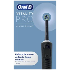 Escova de Dentes Elétrica Vitality Pro Preta