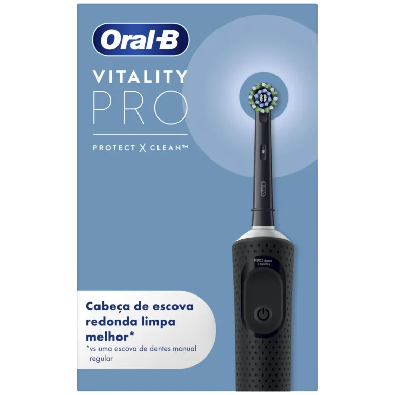 Escova de Dentes Elétrica Vitality Pro Preta