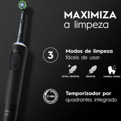 Escova de Dentes Elétrica Vitality Pro Preta
