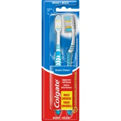 Escovas de Dentes Extra Clean Médias Pack 2
