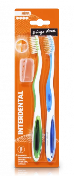 Escovas de Dentes Médias Interdental Pack 2