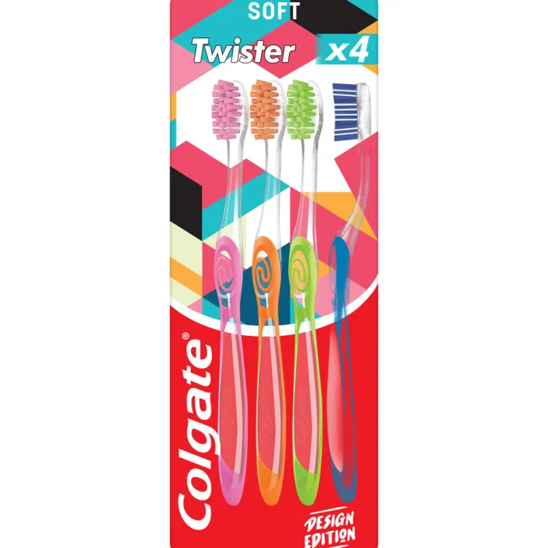 Escovas de Dentes Suaves Twister Pack 4