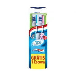 Escovas de Dentes Tripla Proteção Médias 1+1 Grátis