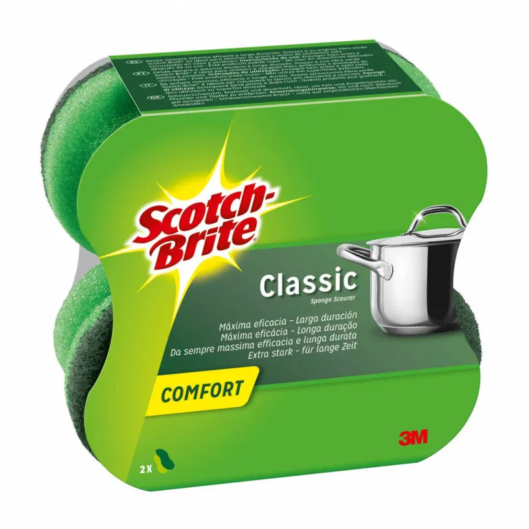 Esfregão Fibra Verde Ergonómico 2un