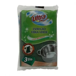 Esfregão Fibra Verde 3un