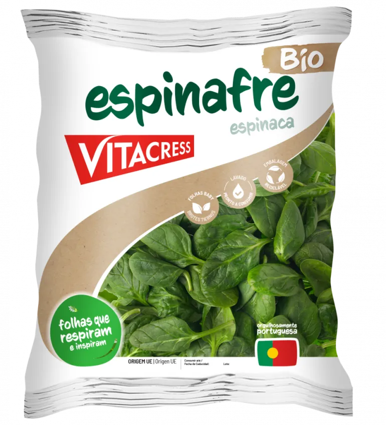 Espinafres Biológicos Embalados