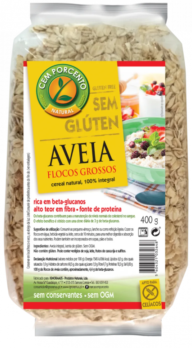 Flocos de Aveia Grossos sem Glúten