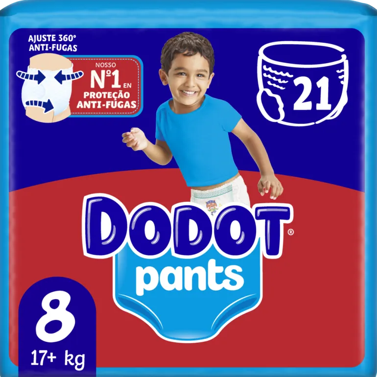 Fraldas Cueca Dodot Pants T8 +17kg