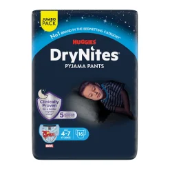 Fraldas DryNites Menino 4-7 Anos 17-30kg