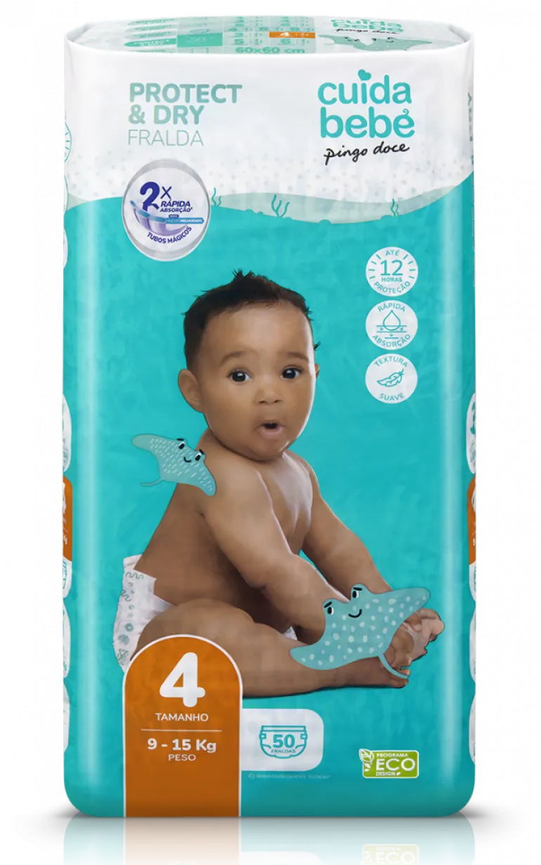 Fraldas Protect & Dry 9-15kg T4