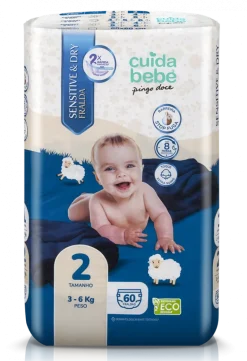 Fraldas Sensitive&Dry 3-6kg T2