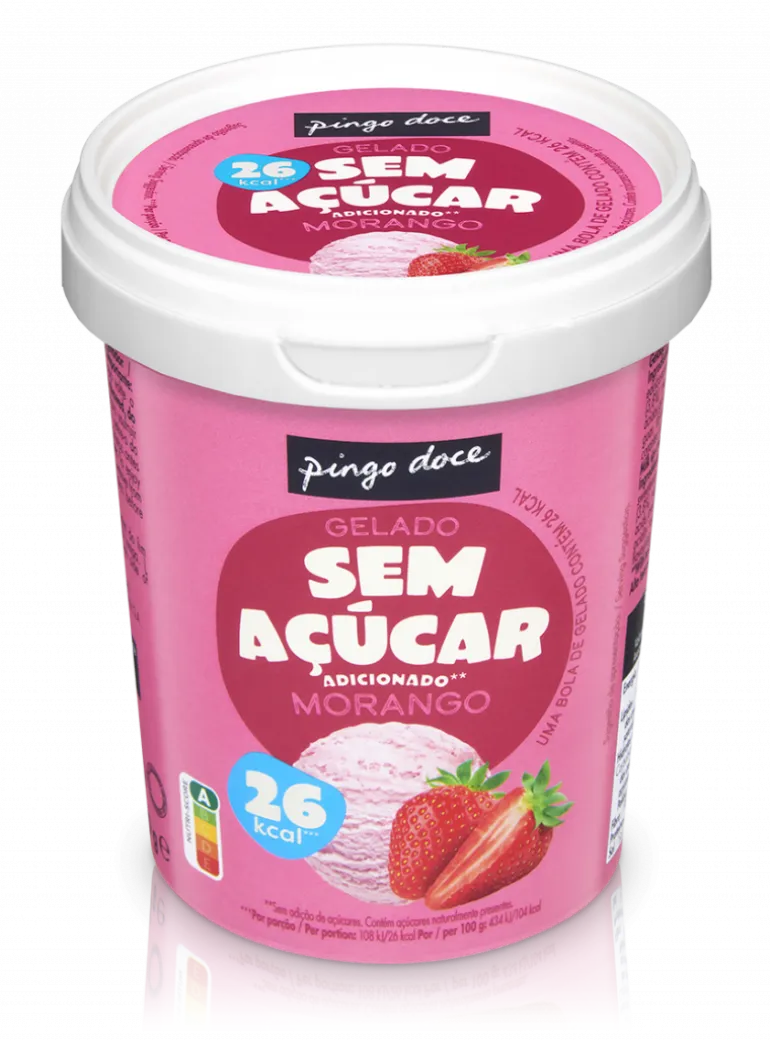 Gelado de Morango Sem Açúcar