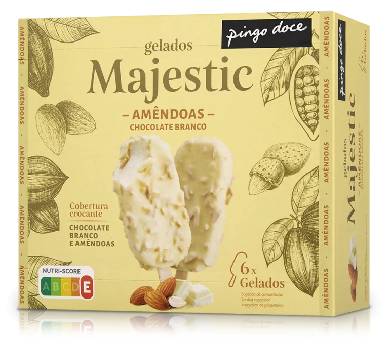 Gelado Majestic Chocolate Branco e Amêndoa