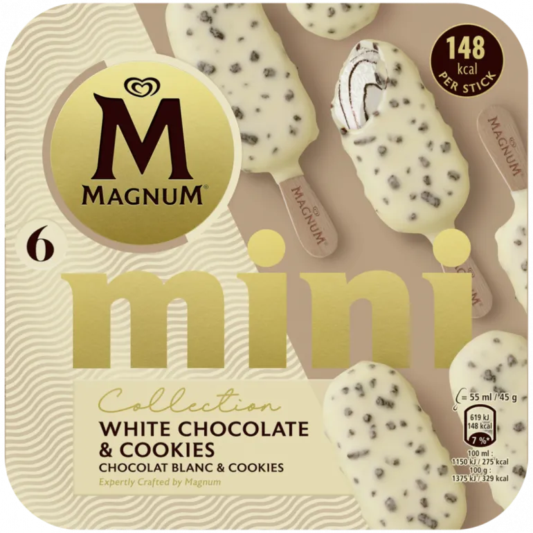 Gelado Mini Chocolate Branco e Cookies
