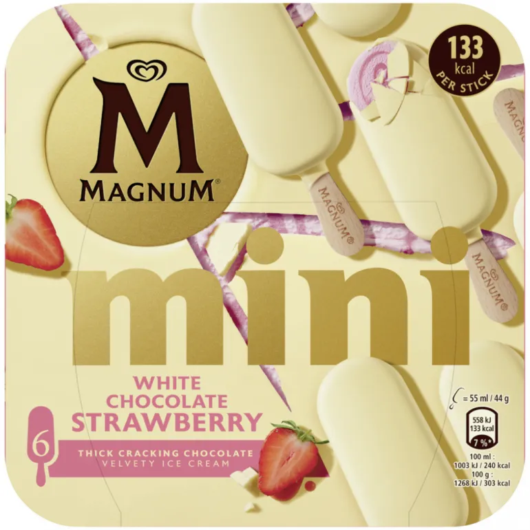 Gelados Mini Chocolate Branco e Morango