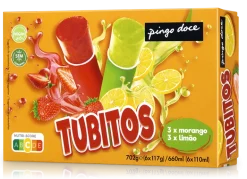 Gelados Tubitos Limão e Morango