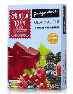 Gelatina em Pó de Frutos Vermelhos 0% Açúcar