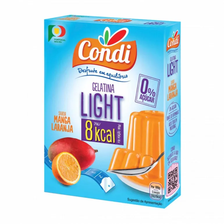Gelatina em Pó de Manga Laranja 0% Açúcar