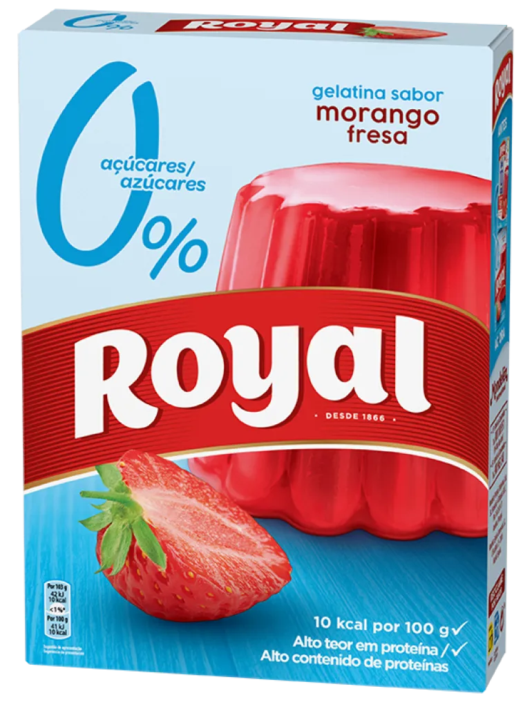 Gelatina em Pó de Morango 0% Açúcar