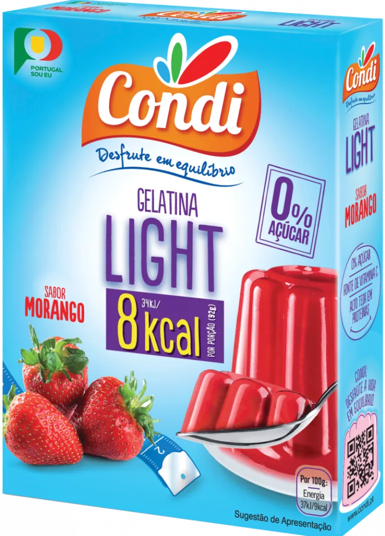 Gelatina em Pó de Morango Light 0% Açúcar