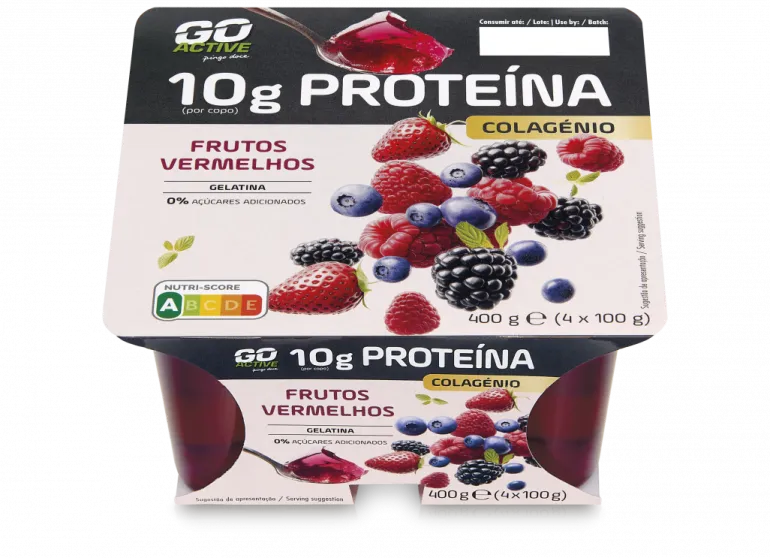 Gelatina Proteica de Frutos Vermelhos Pack 4