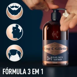 Gel de Limpeza de Barba e Cara King C