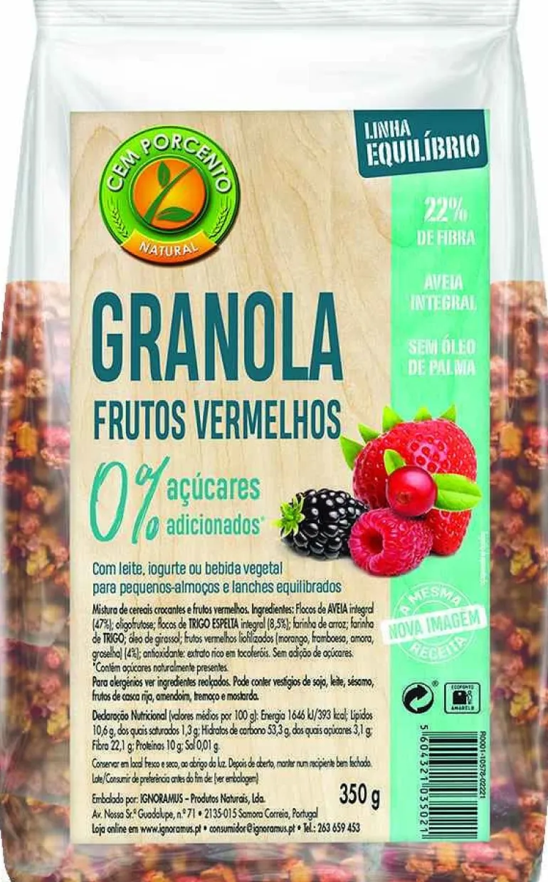 Granola Frutos Vermelhos sem Açúcar