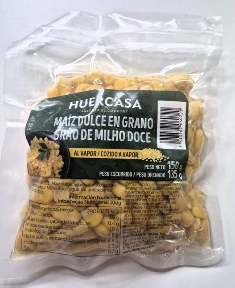 Grão de Milho Cozido em Vácuo