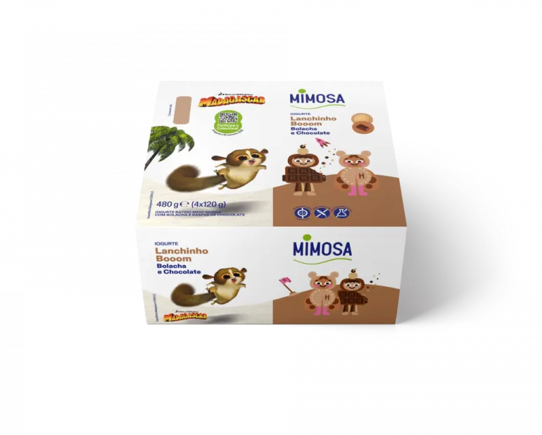 Iogurte Infantil Lanchinho Booom Bolacha e Chocolate pack 4