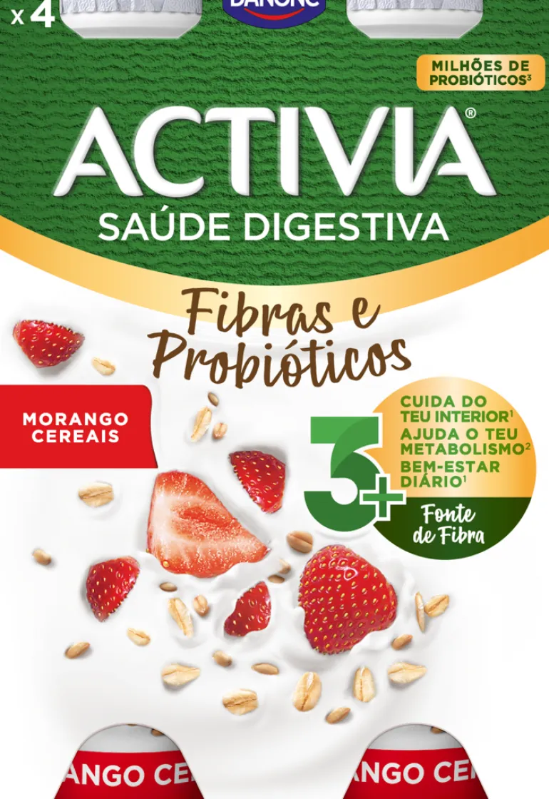 Iogurte Líquido Bífidus Morango e Cereais Pack 4