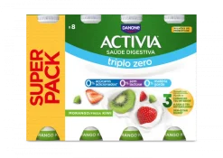 Iogurte Líquido Bífidus Triplo 0% Morango e Kiwi sem Lactose Pack 8