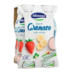 Iogurte Líquido Cremoso Banana e Morango Pack 4