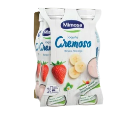 Iogurte Líquido Cremoso Banana e Morango Pack 4
