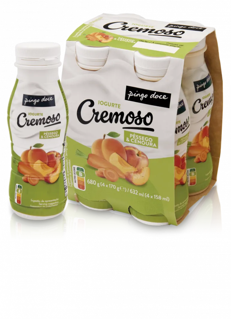Iogurte Líquido Cremoso Pêssego e Cenoura Pack 4