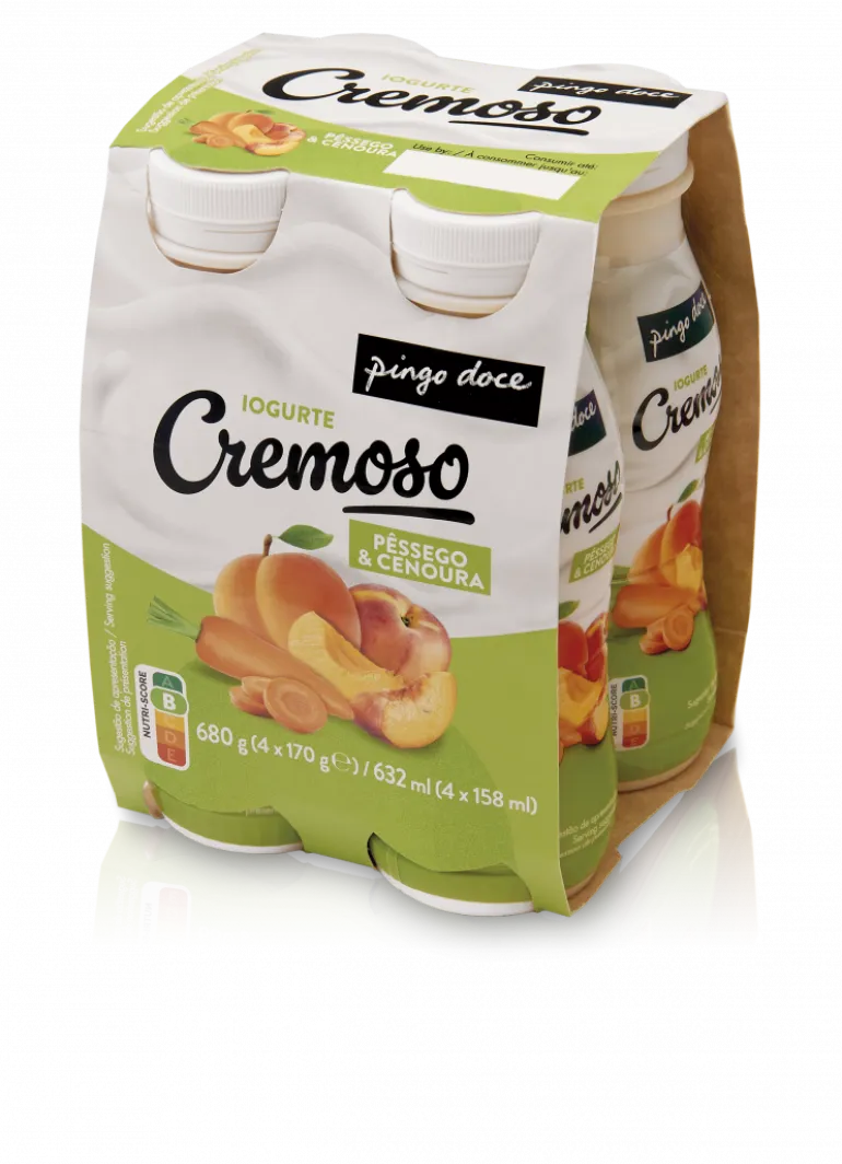 Iogurte Líquido Cremoso Pêssego e Cenoura Pack 4