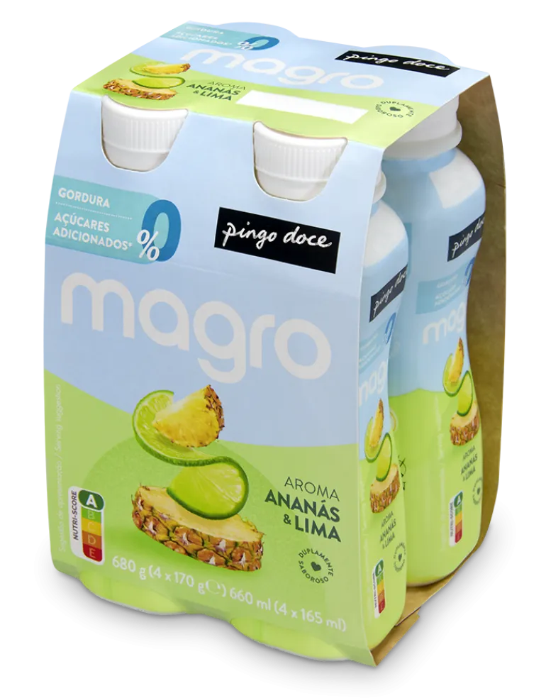 Iogurte Líquido Magro 00% Ananás e Lima Pack 4