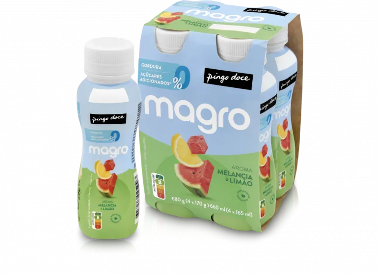 Iogurte Líquido Magro 00% Melancia e Limão Pack 4