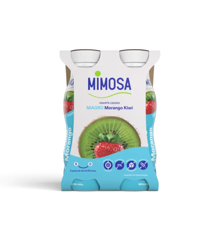 Iogurte Líquido Magro Morango e Kiwi Pack 4
