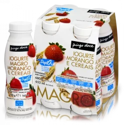 Iogurte Líquido Magro Morango e Cereais Pack 4
