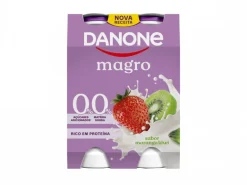 Iogurte Líquido Magro 00% Morango e Kiwi Pack 4