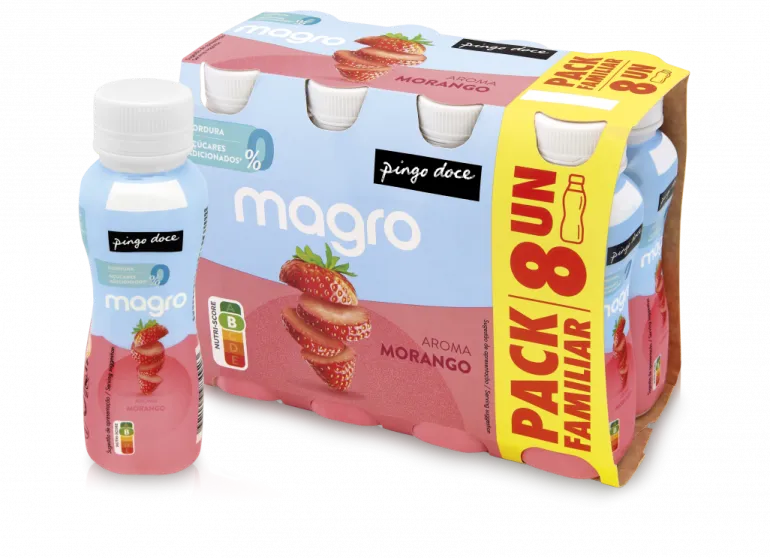 Iogurte Líquido Magro 00% Morango Pack 8