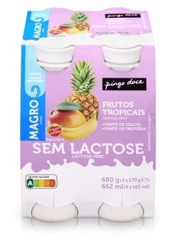 Iogurte Líquido Magro sem Lactose Frutos Tropicais Pack 4