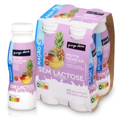Iogurte Líquido Magro sem Lactose Frutos Tropicais Pack 4