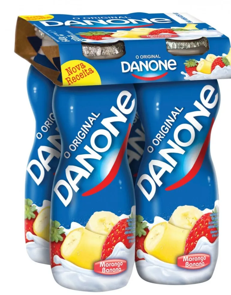 Iogurte Líquido Morango e Banana Pack 4