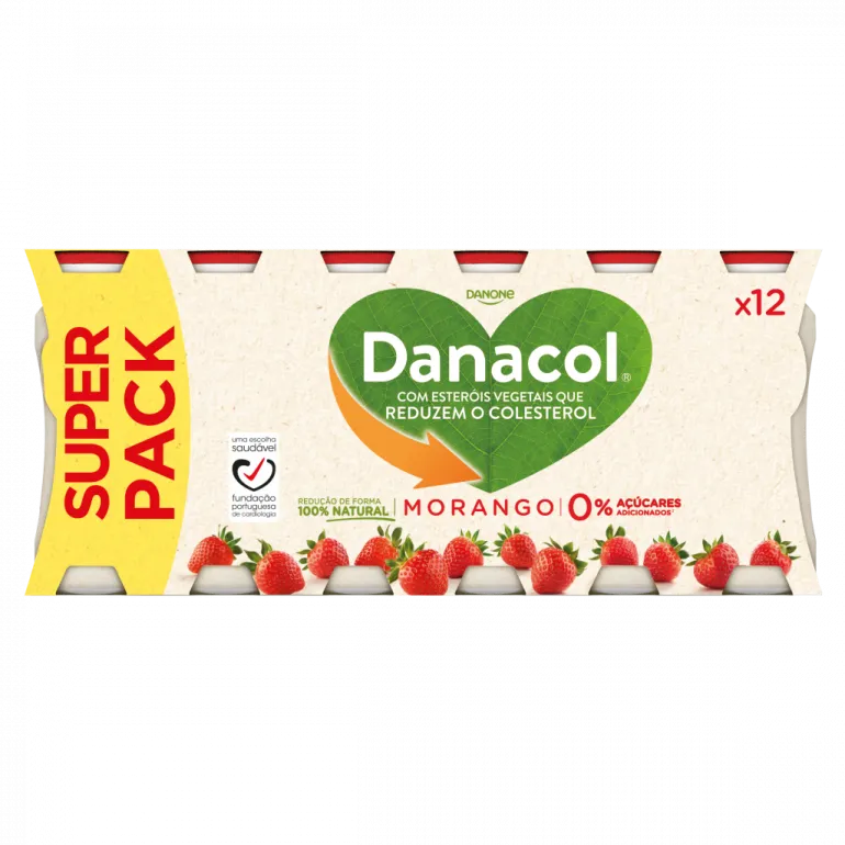 Iogurte Líquido Reduz Colesterol Morango Pack 12