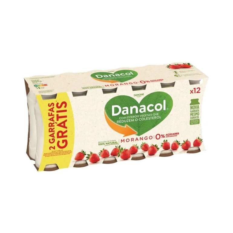 Iogurte Líquido Reduz Colesterol Morango Pack 12