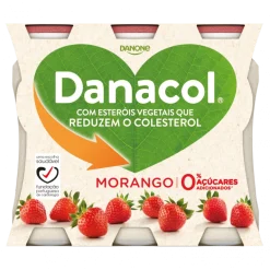 Iogurte Líquido Reduz Colesterol Morango Pack 6